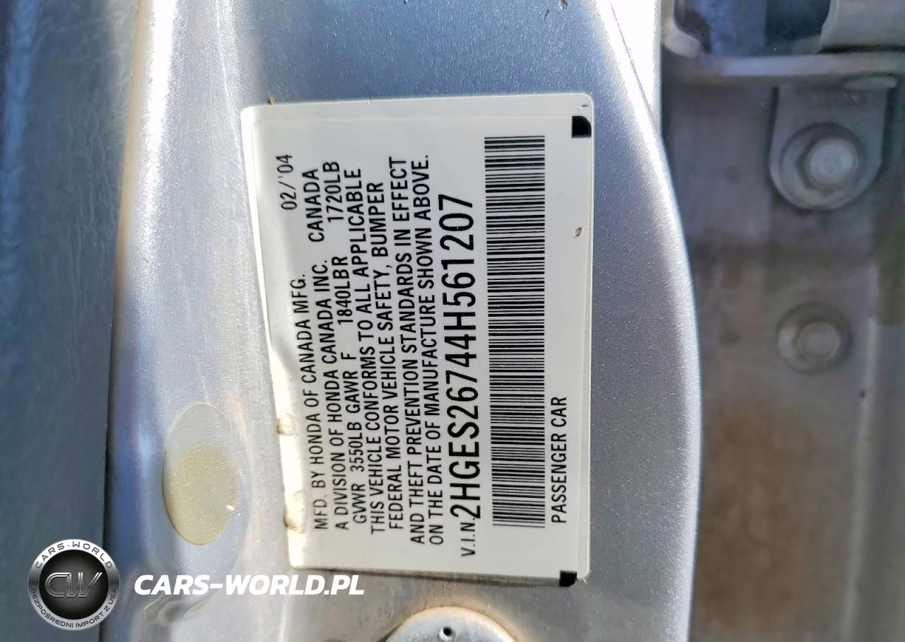 2004 Hond Civic VIN:2HGES26744H561207 - 12