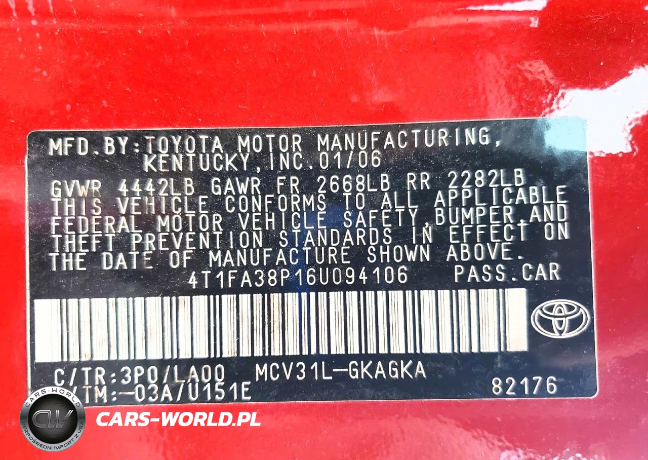 2006 Toyota Camry Solara Sle V6 VIN:4T1FA38P16U094106 - 12
