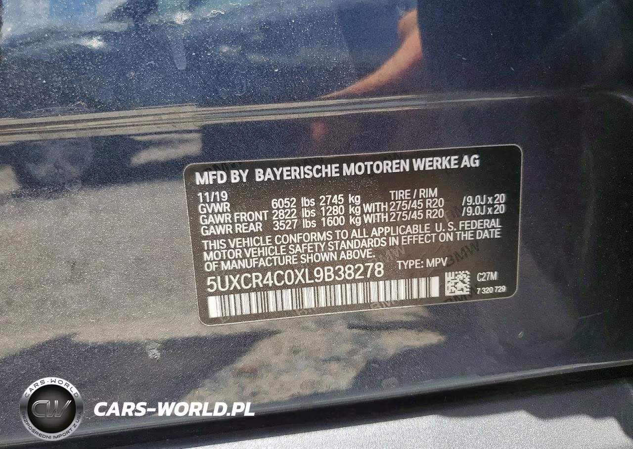 2020 BMW X5 Sdrive 40I VIN:5UXCR4C0XL9B38278 - 13