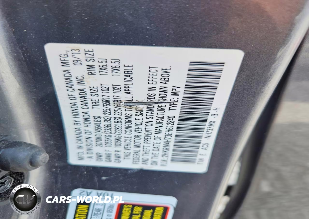 2014 Honda Cr-V Exl VIN:2HKRM4H73EH612840 - 13