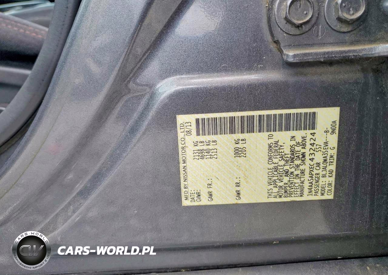 2014 Nissan Maxima 3.5 S VIN:1N4AA5APXEC432424 - 12