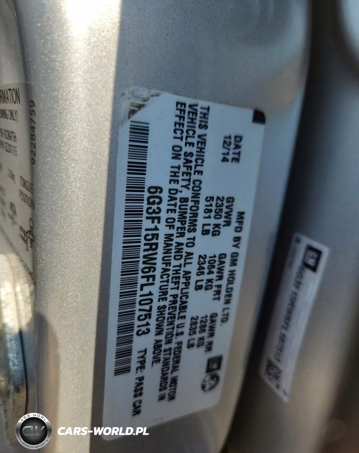 2015 Chevrolet Ss VIN:6G3F15RW6FL107513 - 13