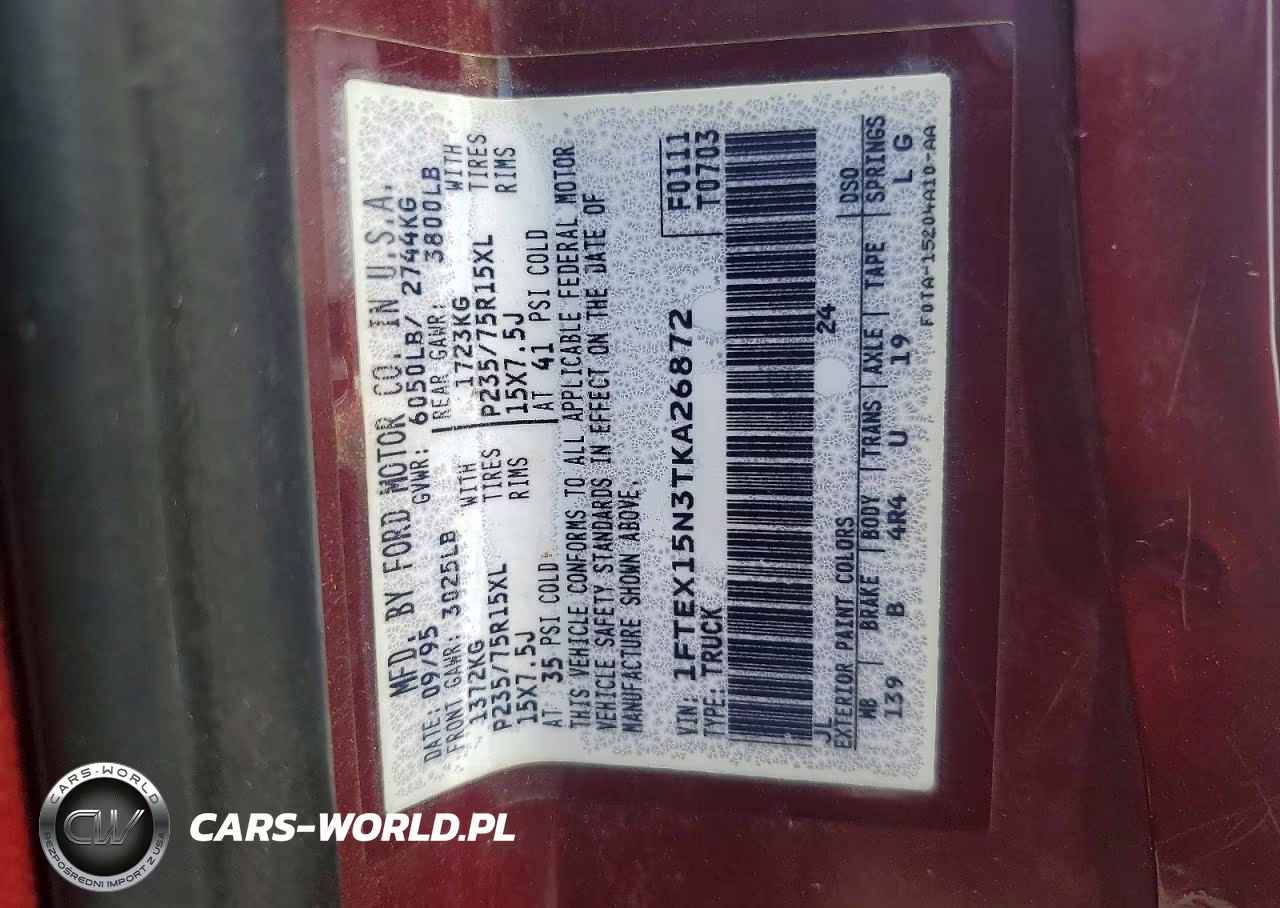 1996 Ford F150 VIN:1FTEX15N3TKA26872 - 12