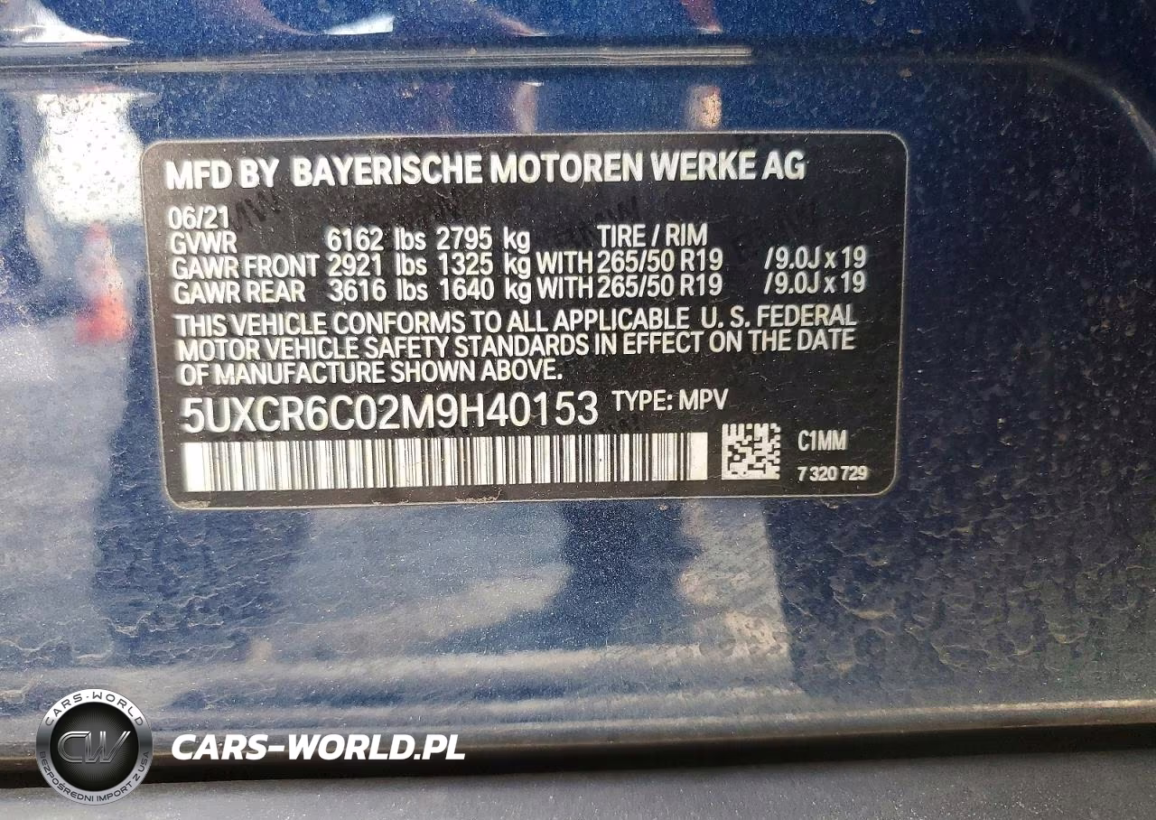 2021 BMW X5 xDrive40I VIN:5UXCR6C02M9H40153 - 13