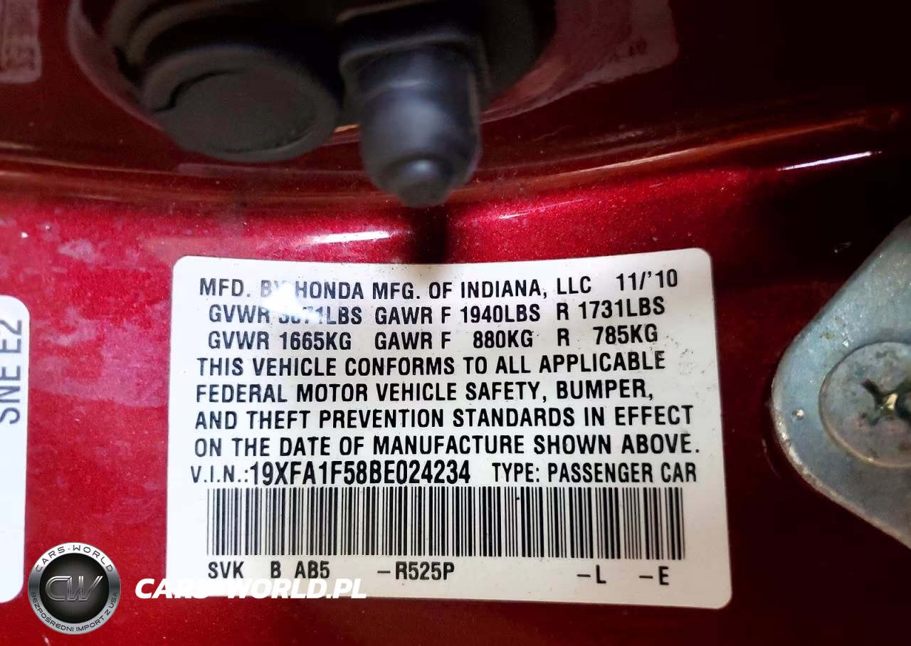 2011 Honda Civic Lx VIN:19XFA1F58BE024234 - 12