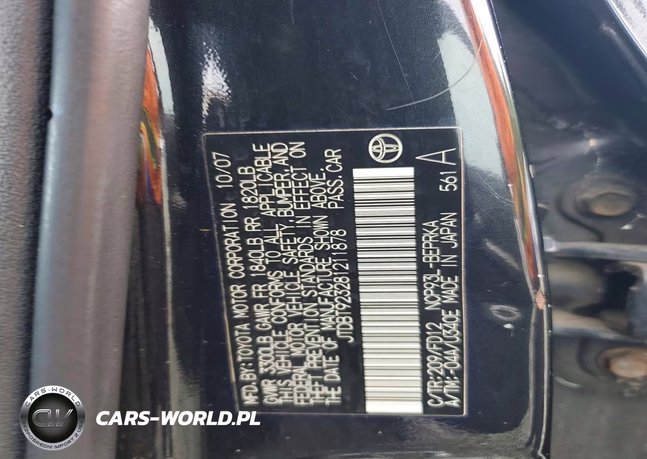 2008 Toyota Yaris Base VIN:JTDBT923281211878 - 12