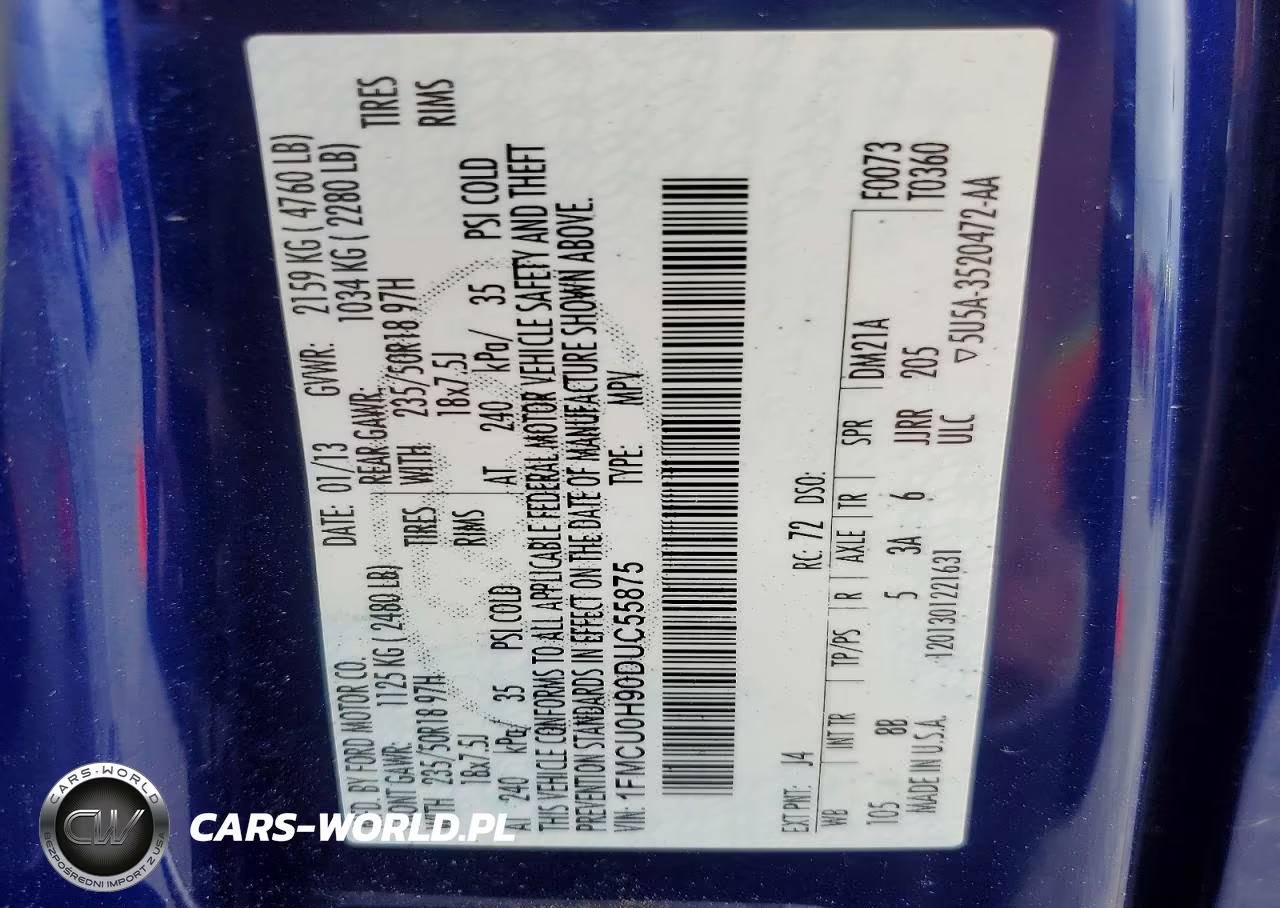 2013 Ford Escape Sel VIN:1FMCU0H90DUC55875 - 14
