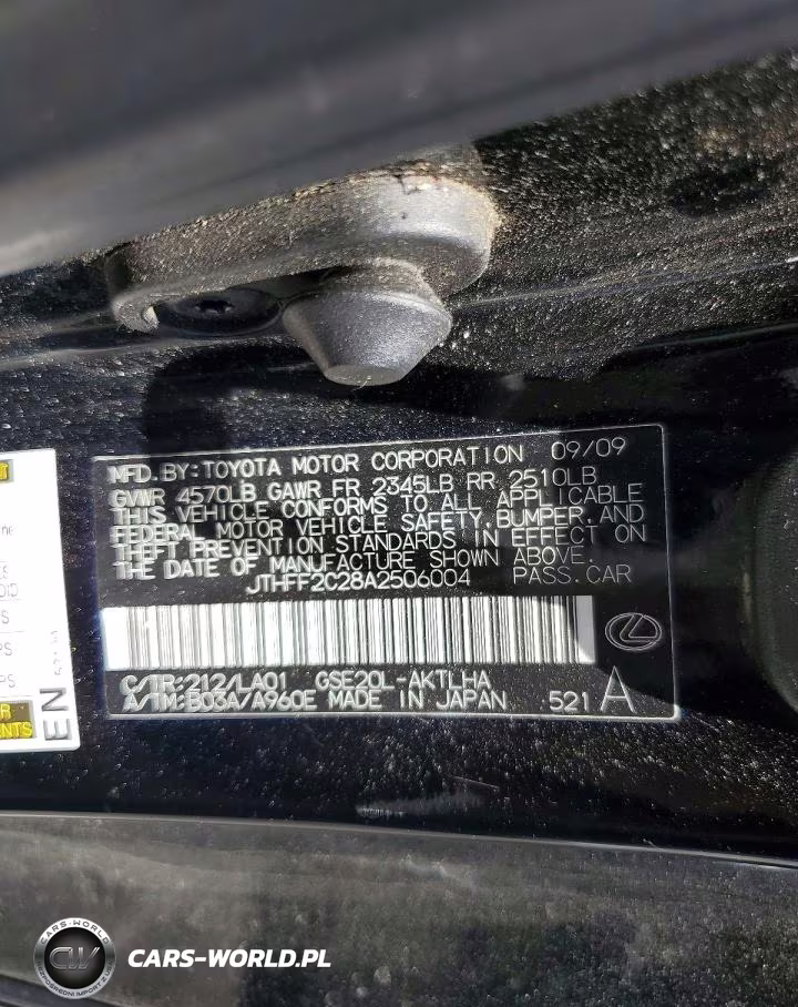 2010 Lexus Is 250 VIN:JTHFF2C28A2506004 - 12