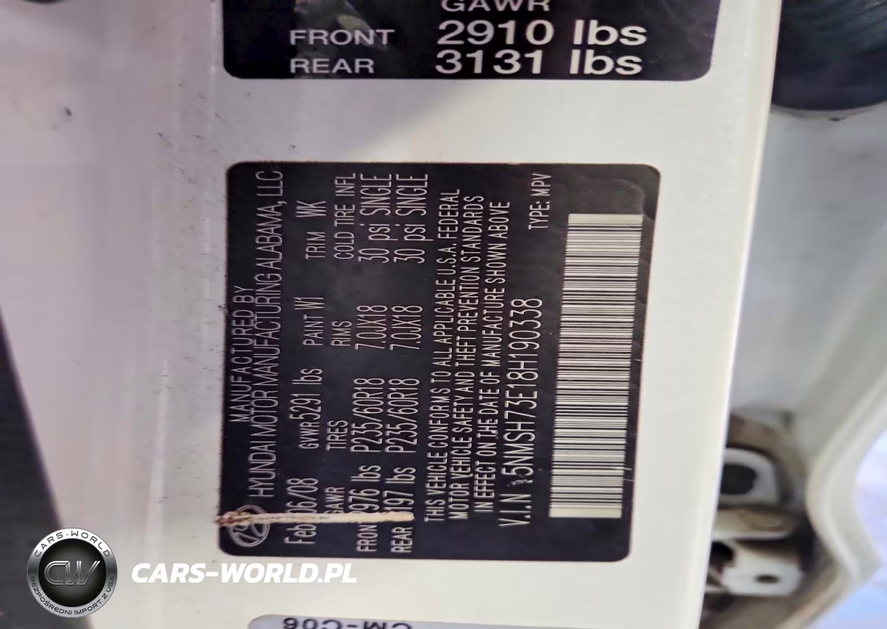 2008 Hyundai Santa Fe Se VIN:5NMSH73E18H190338 - 13