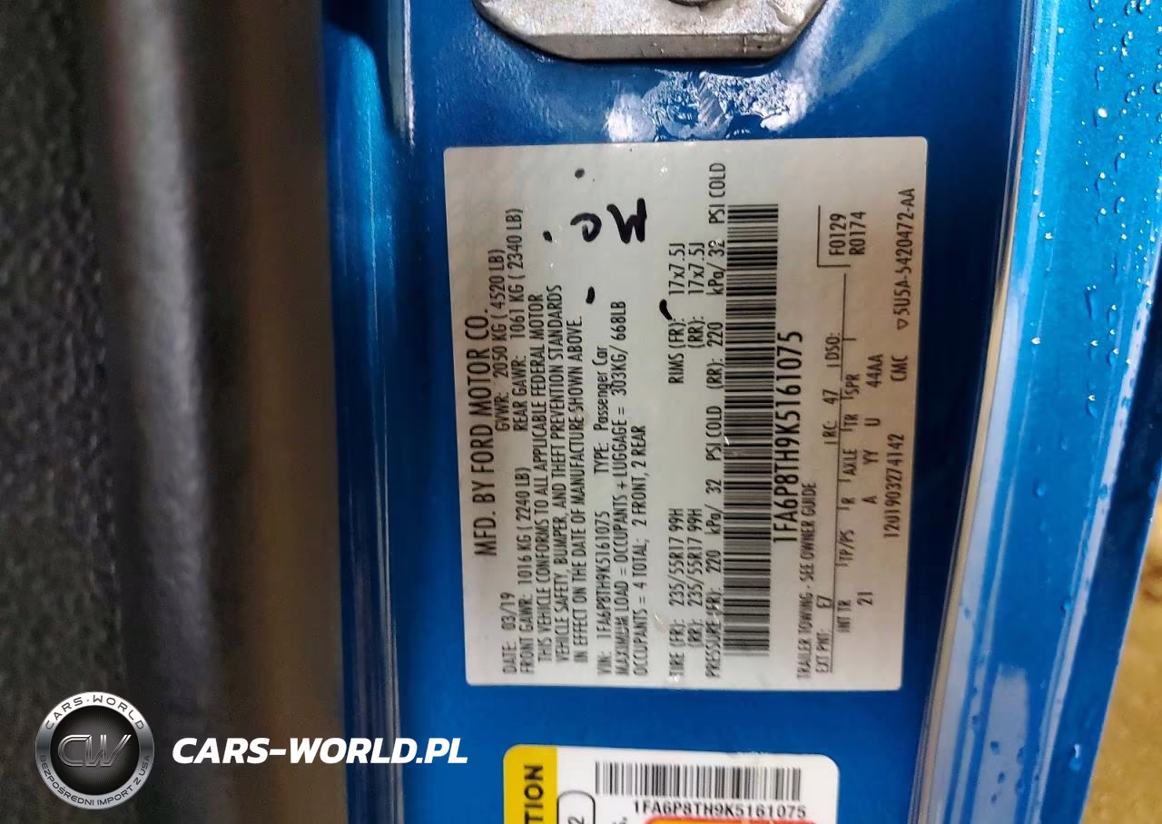 2019 Ford Mustang VIN:1FA6P8TH9K5161075 - 12