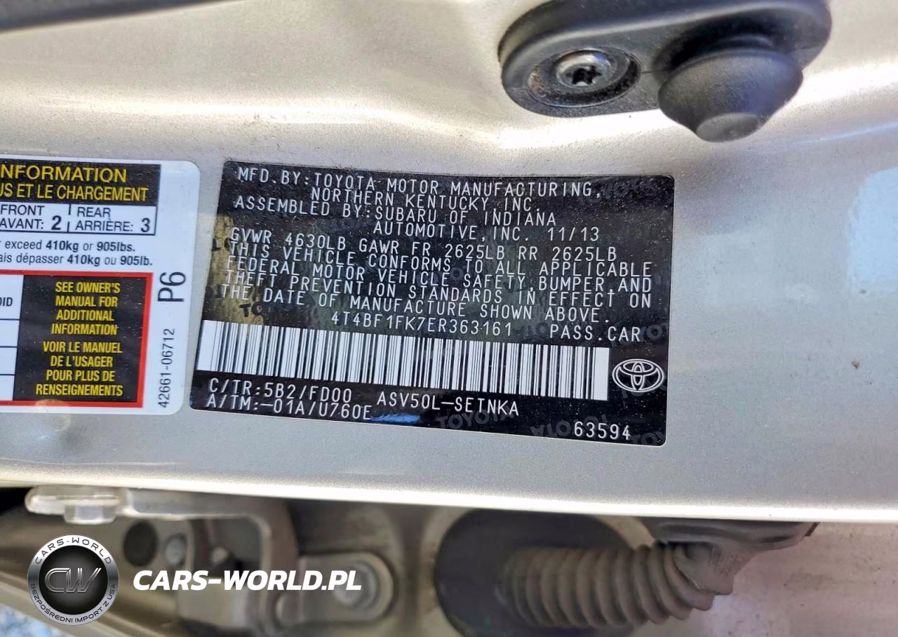 2014 Toyota Camry Le VIN:4T4BF1FK7ER363161 - 12