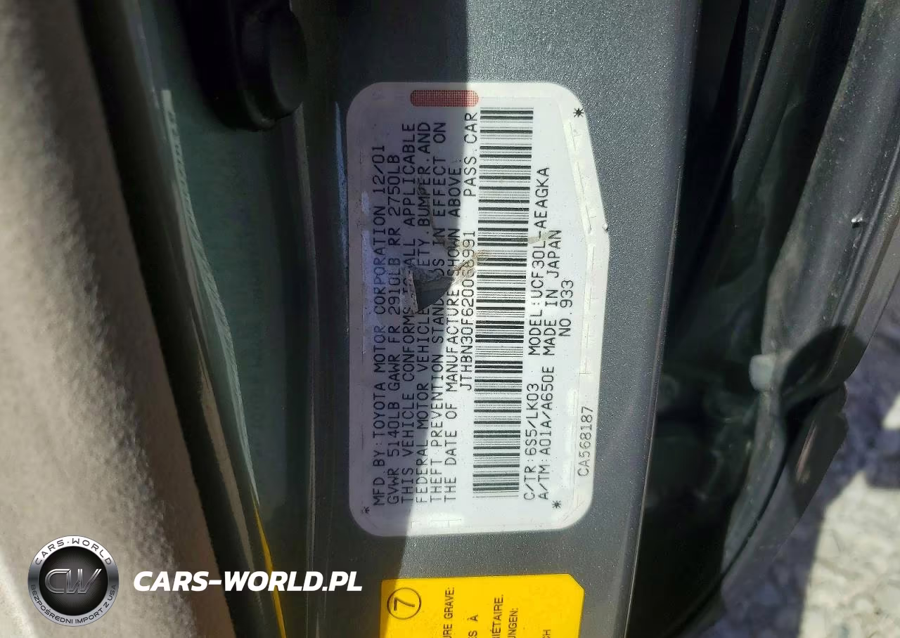 2002 Lexus Ls 430 VIN:JTHBN30F620066991 - 12