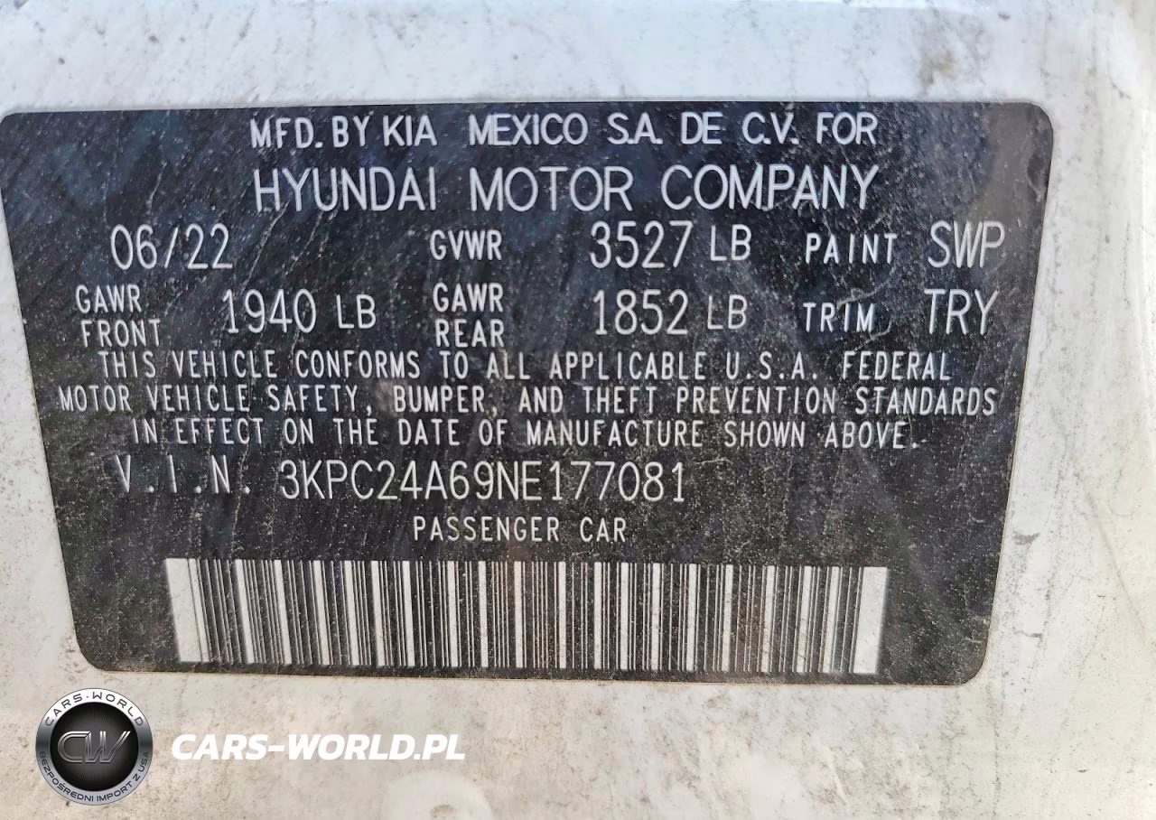 2022 Hyundai Accent Se VIN:3KPC24A69NE177081 - 12