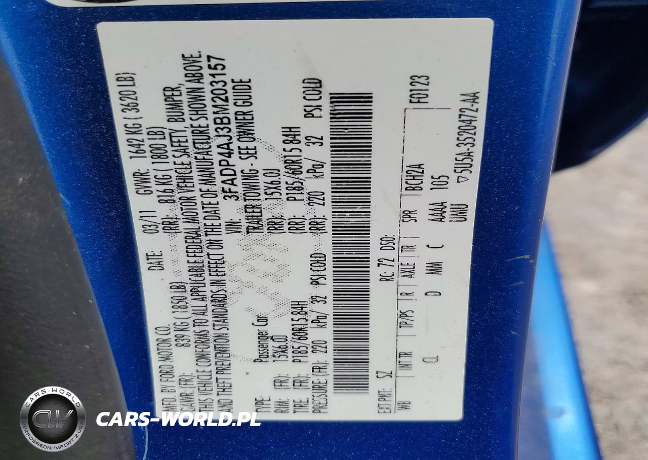 2011 Ford Fiesta S VIN:3FADP4AJ3BM203157 - 12