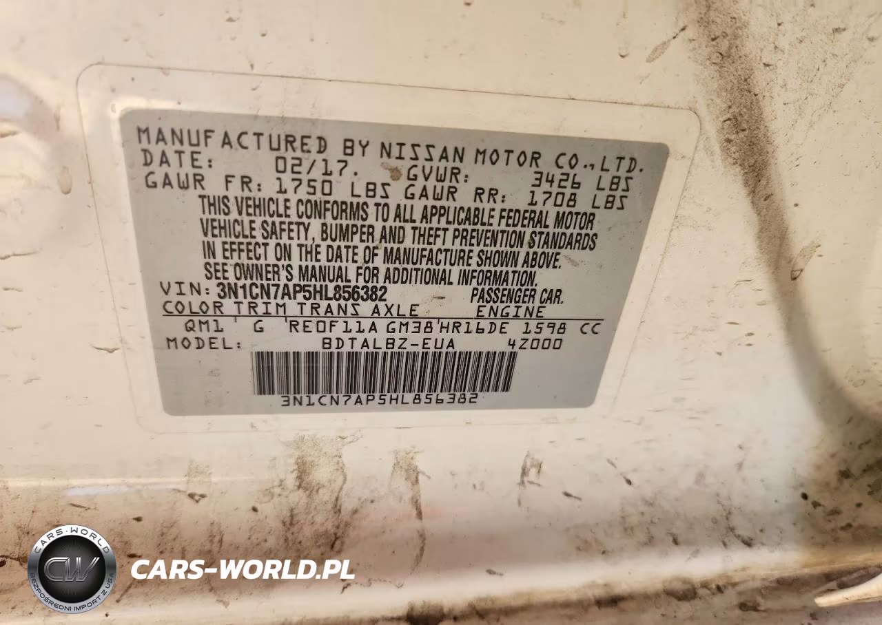 2017 Nissan Versa 1.6 S VIN:3N1CN7AP5HL856382 - 12