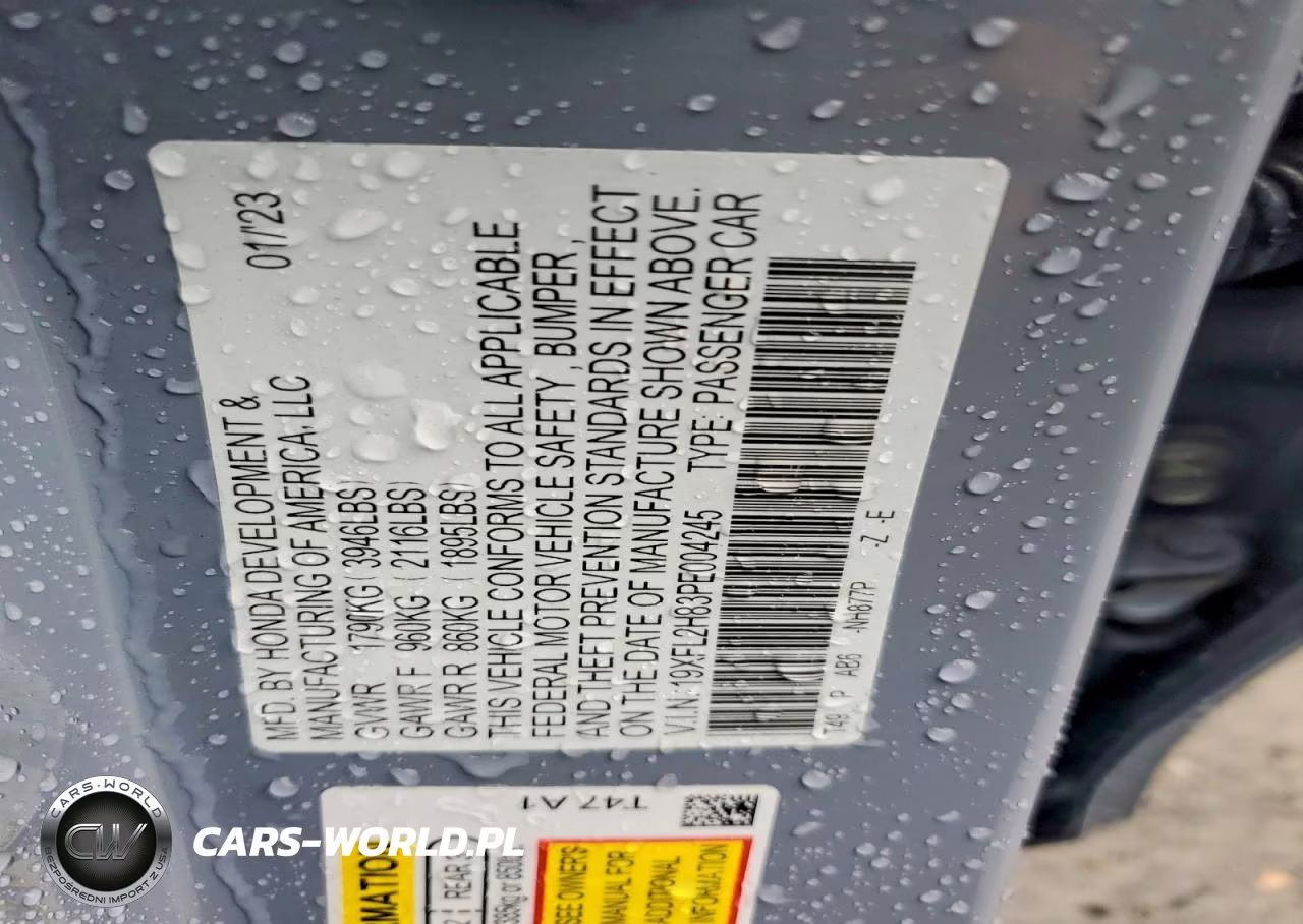 2023 Honda Civic Sport VIN:19XFL2H83PE004245 - 12