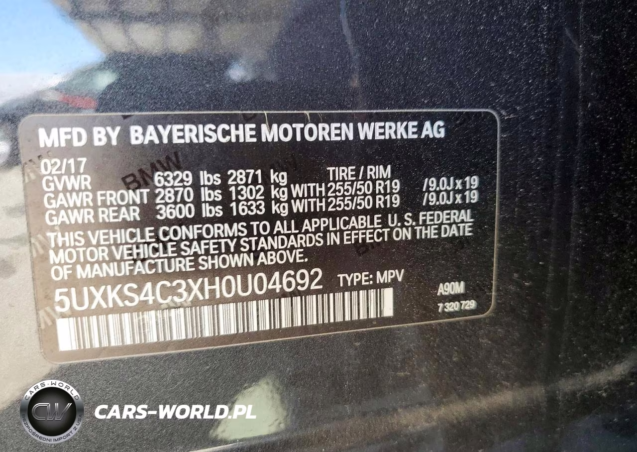 2017 BMW X5 xDrive35D VIN:5UXKS4C3XH0U04692 - 12