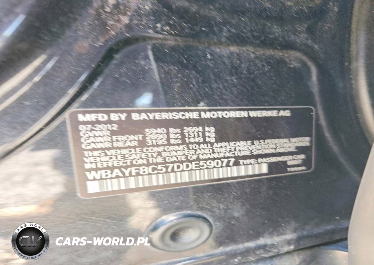 2013 BMW 750 Lxi VIN:WBAYF8C57DDE59077 - 12