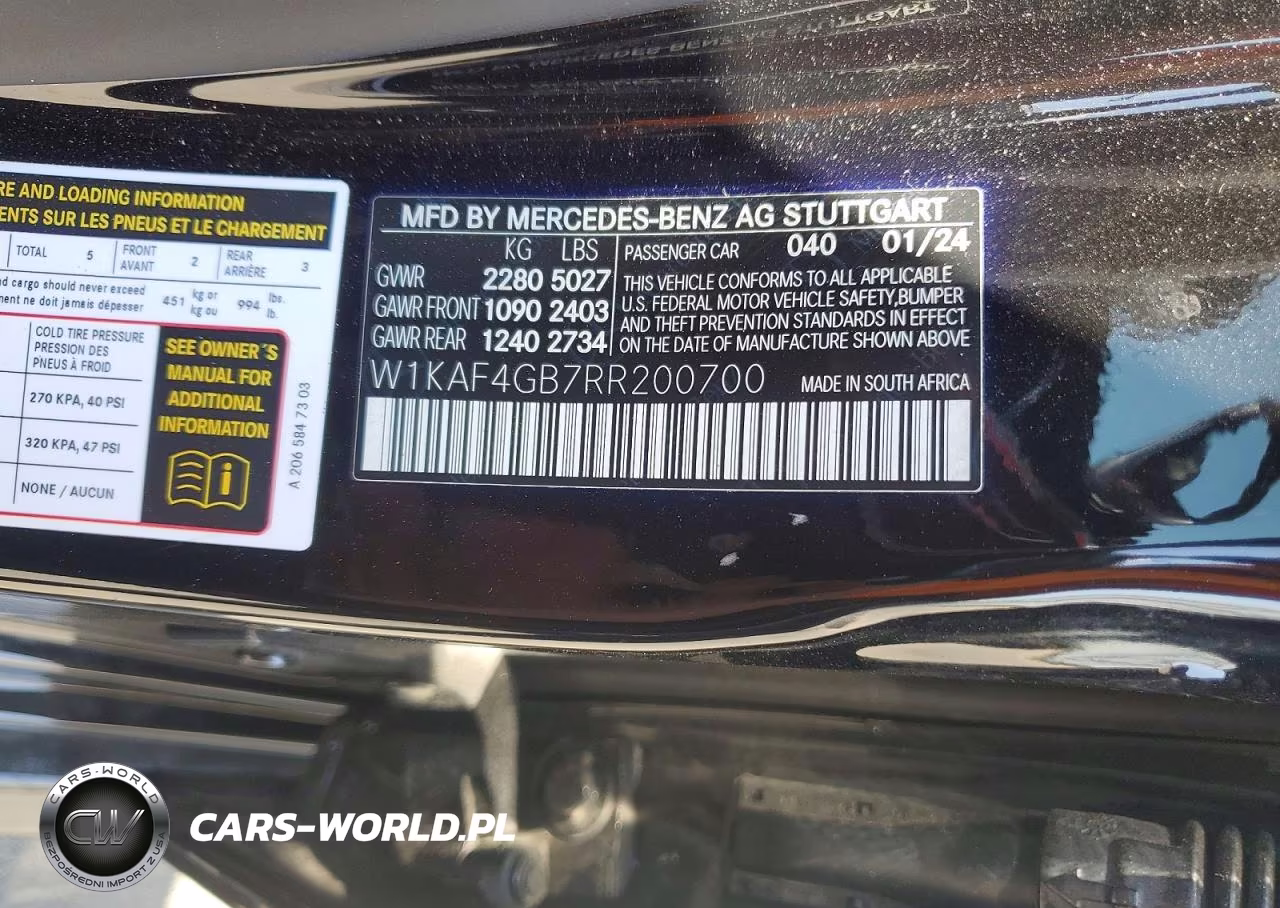 2024 Mercedes-Benz C 300 VIN:W1KAF4GB7RR200700 - 12