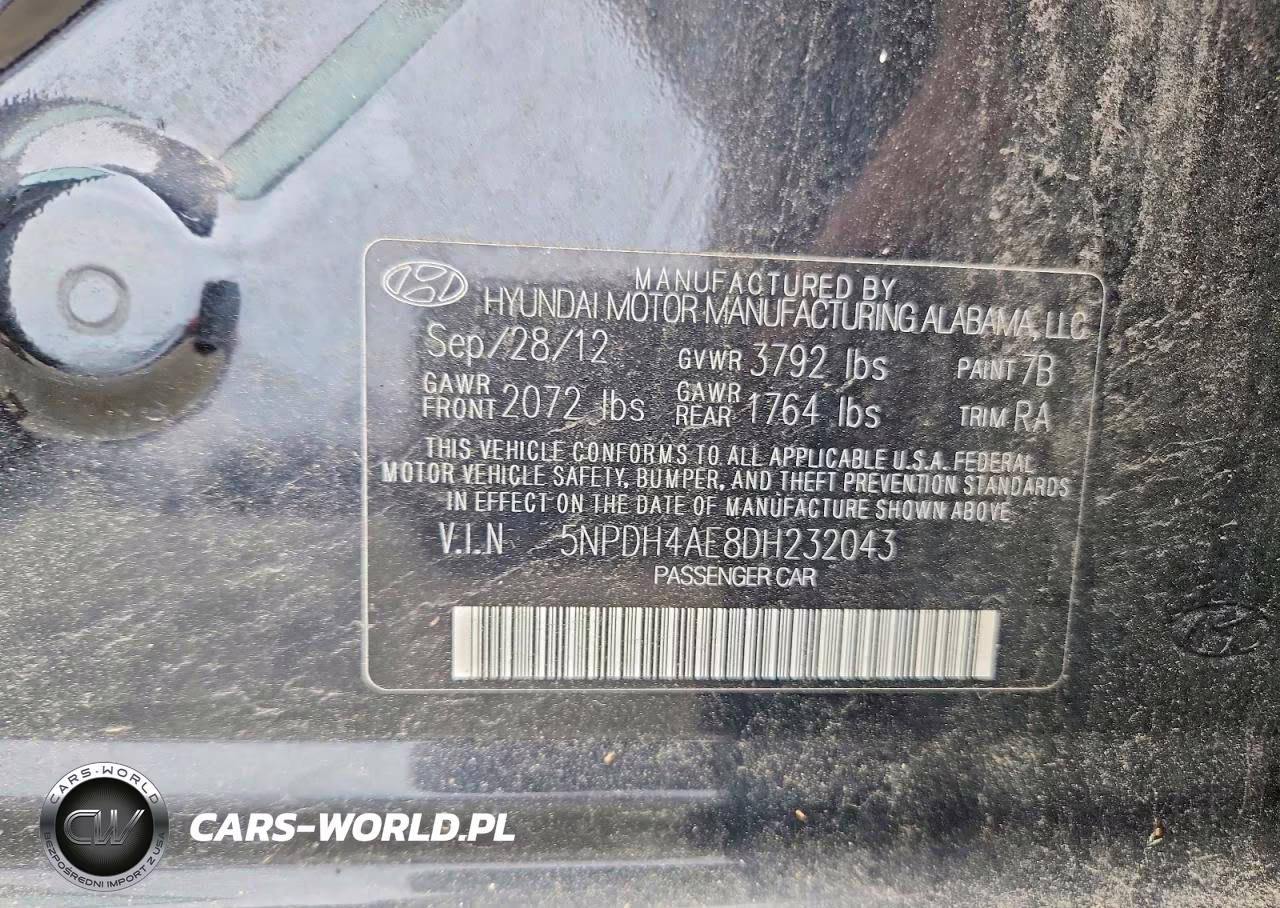 2013 Hyundai Elantra Gls VIN:5NPDH4AE8DH232043 - 13