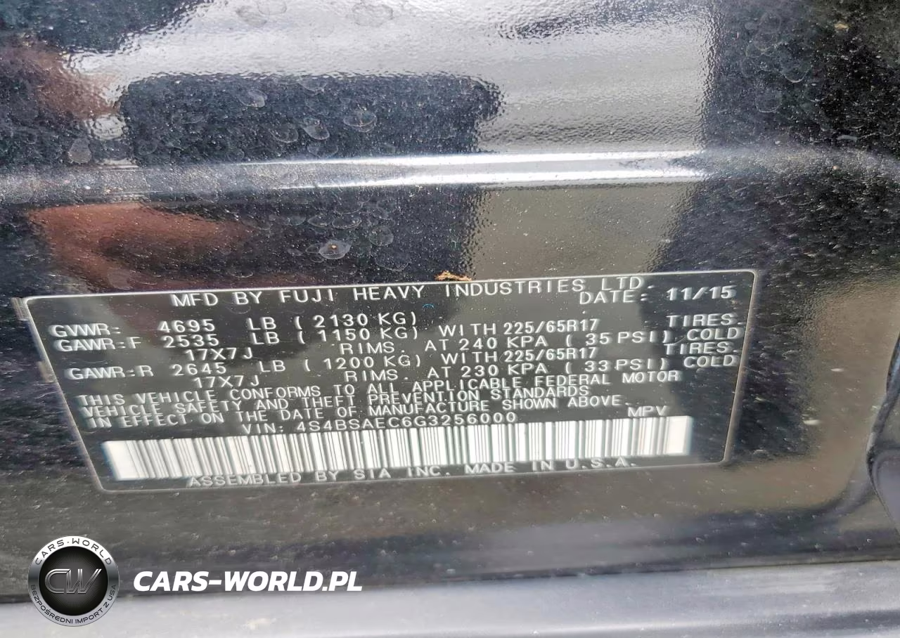 2016 Subaru Outback 2.5I Premium VIN:4S4BSAEC6G3256000 - 13