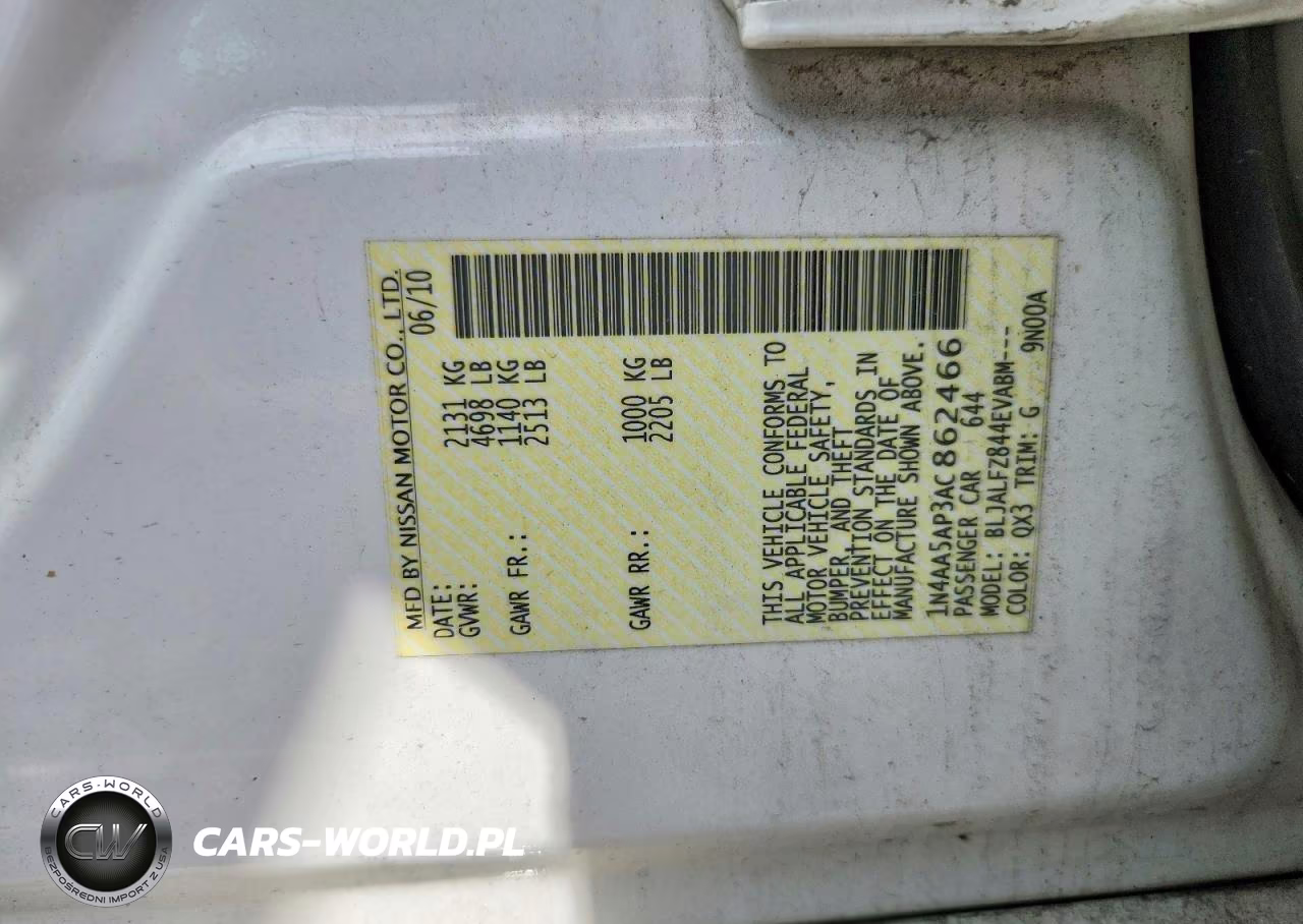 2010 Nissan Maxima S-Sv VIN:1N4AA5AP3AC862466 - 13