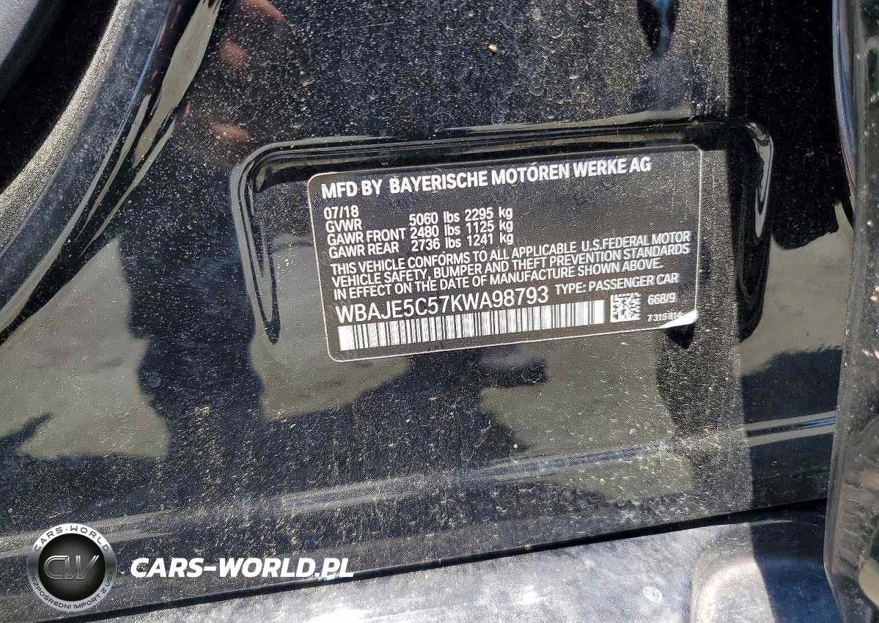 2019 BMW 540 I VIN:WBAJE5C57KWA98793 - 13