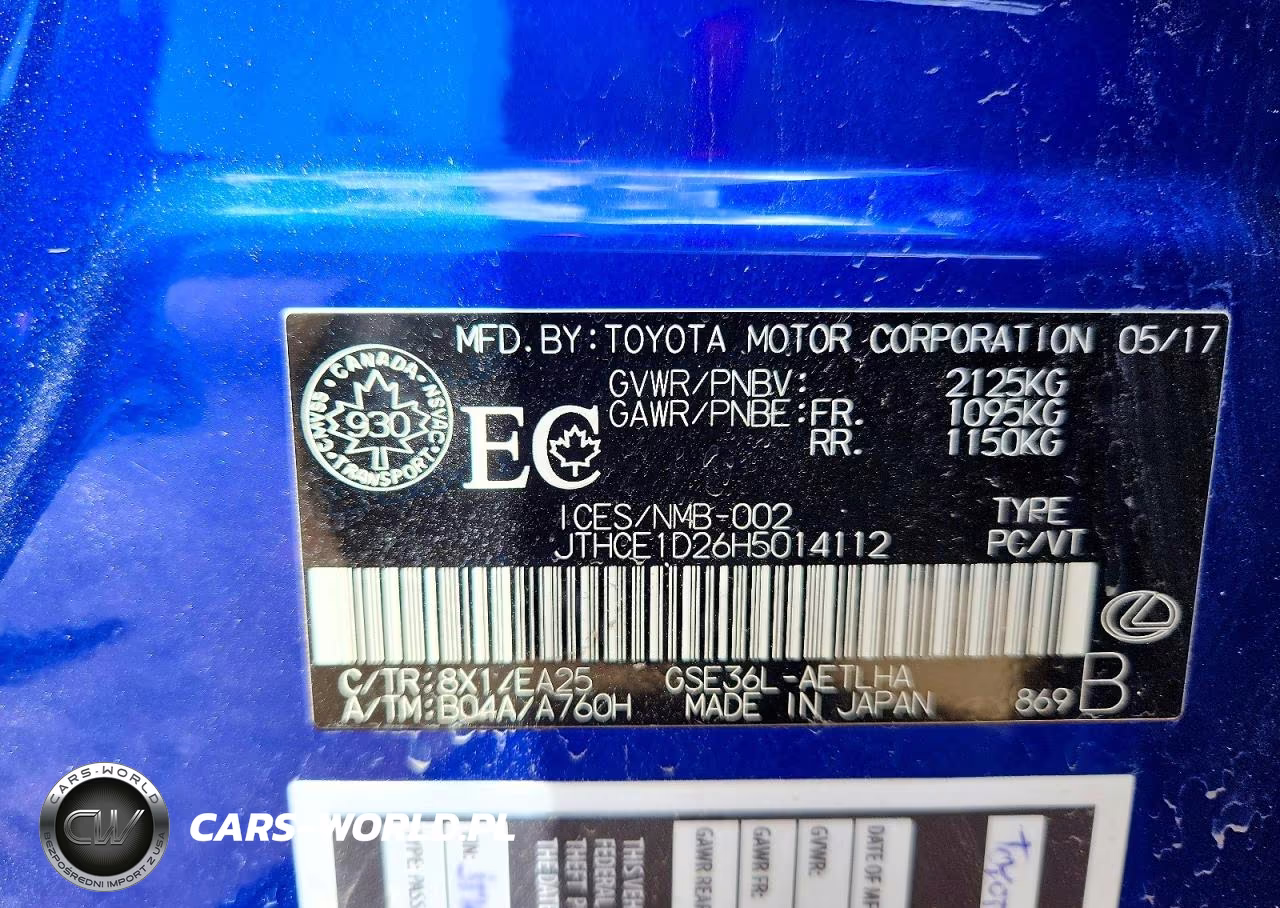 2017 Lexus Is 350 VIN:JTHCE1D26H5014112 - 12