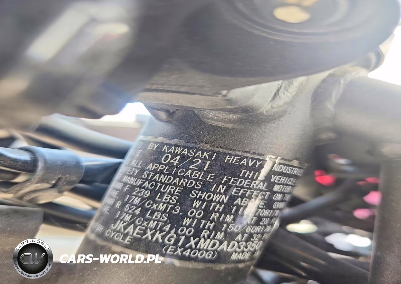 2021 Kawasaki Ex400 VIN:JKAEXKG1XMDAD3350 - 8
