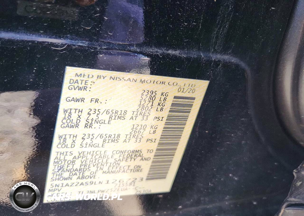 2020 Nissan Murano S VIN:5N1AZ2AS9LN126723 - 13