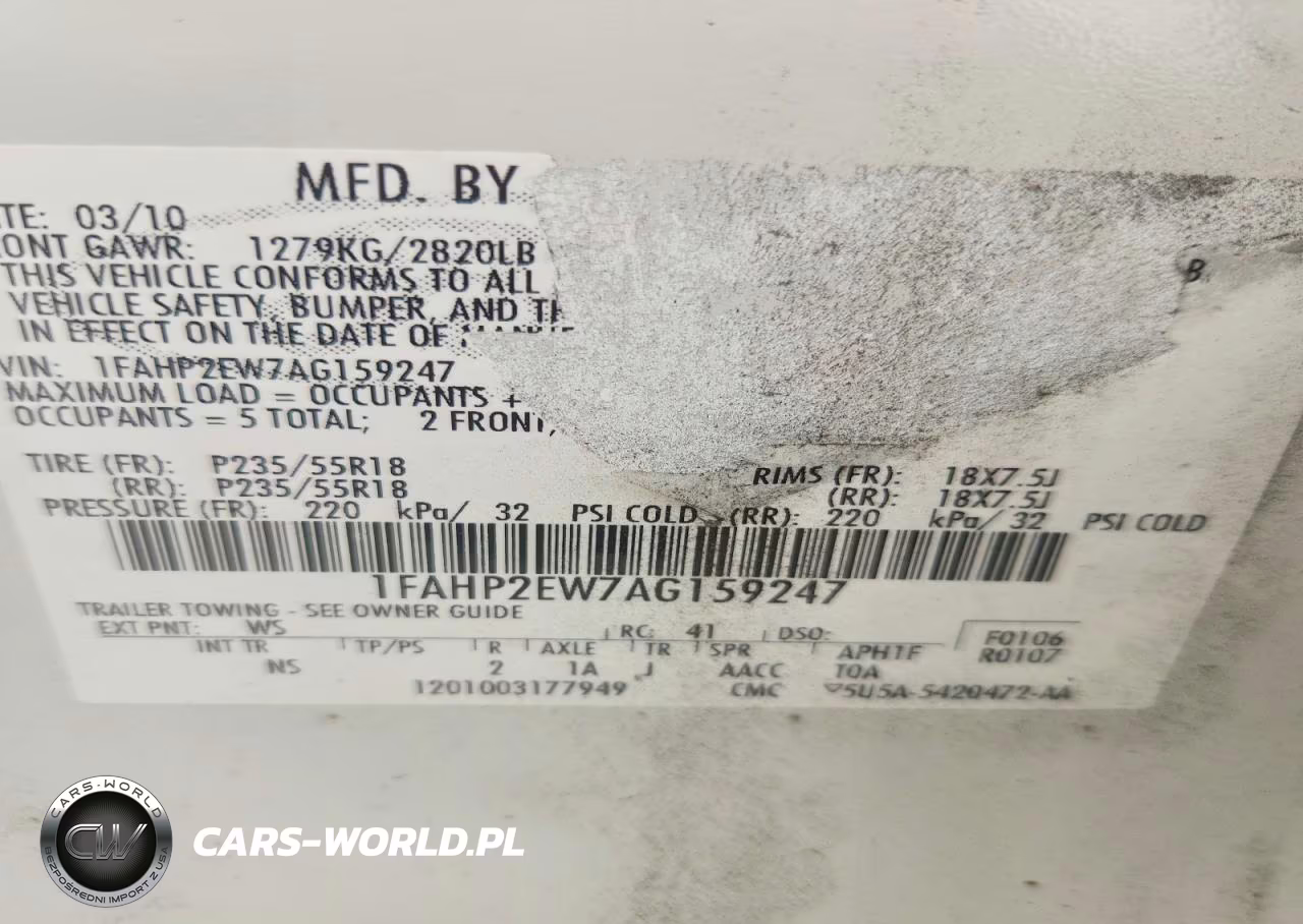 2010 Ford Taurus Sel VIN:1FAHP2EW7AG159247 - 12