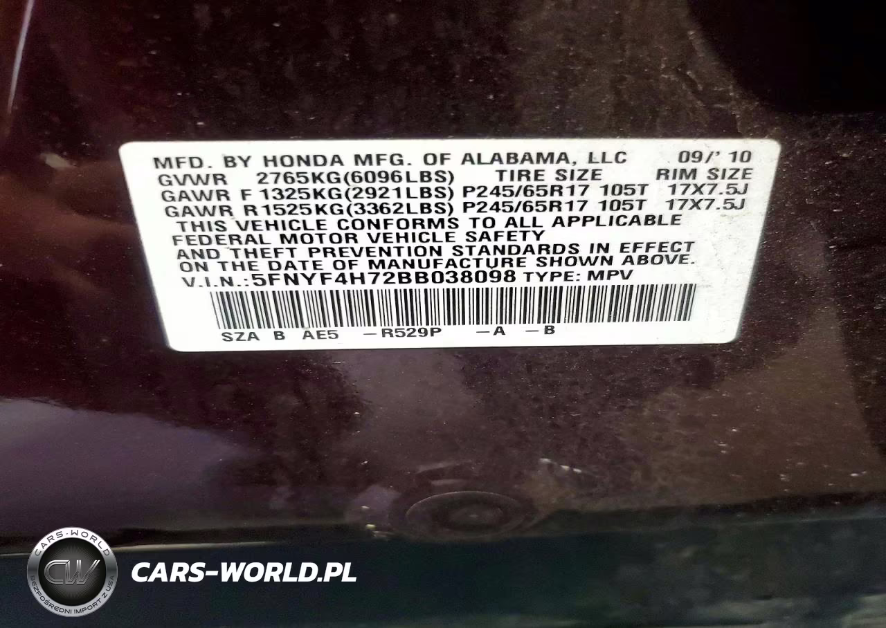 2011 Honda Pilot Exln VIN:5FNYF4H72BB038098 - 13