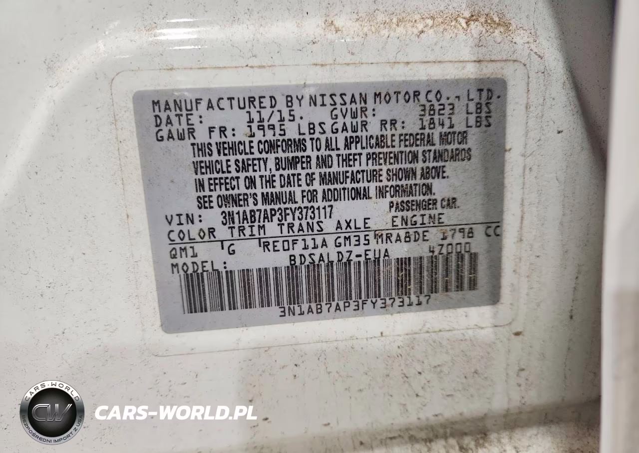 2015 Nissan Sentra Sv VIN:3N1AB7AP3FY373117 - 12