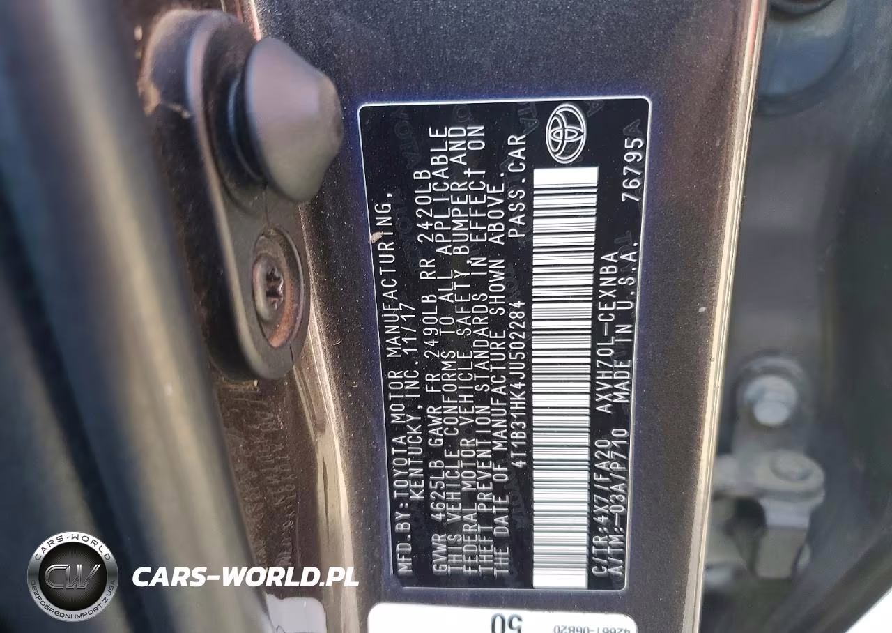2018 Toyota Camry Le VIN:4T1B31HK4JU502284 - 12