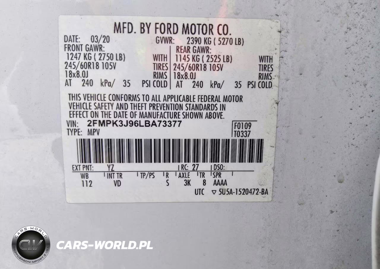 2020 Ford Edge Sel VIN:2FMPK3J96LBA73377 - 13
