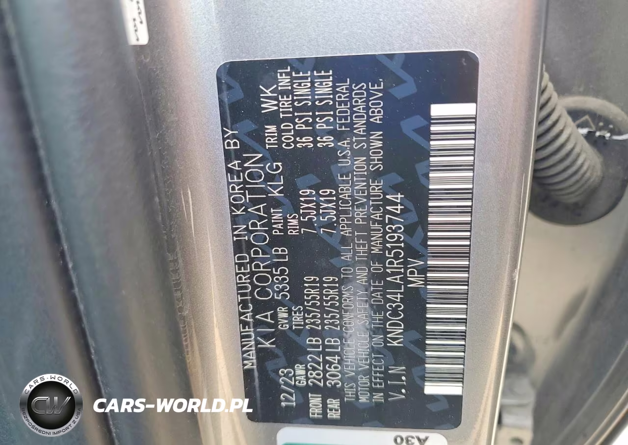 2024 Kia Ev6 Wind VIN:KNDC34LA1R5193744 - 12
