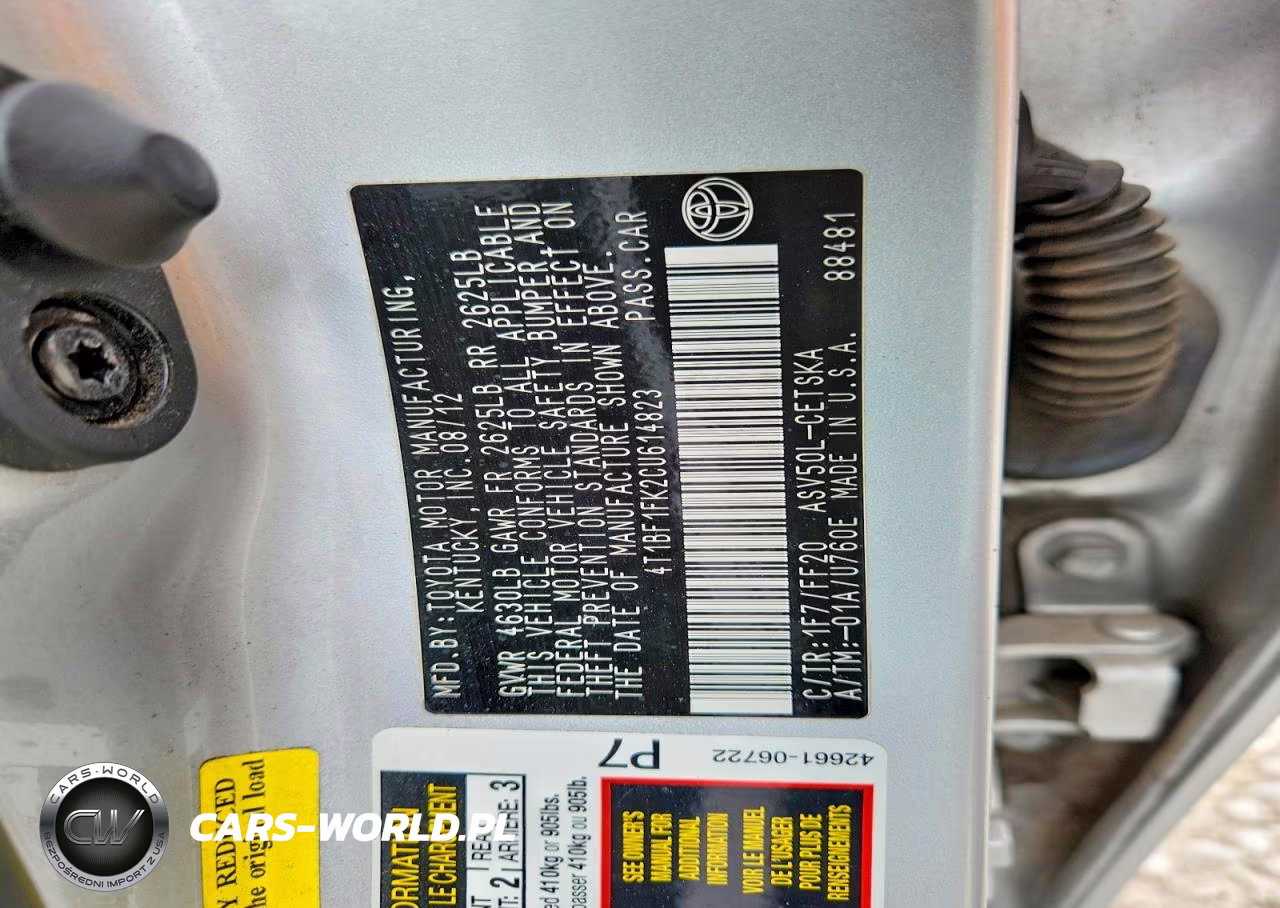 2012 Toyota Camry Se VIN:4T1BF1FK2CU614823 - 13