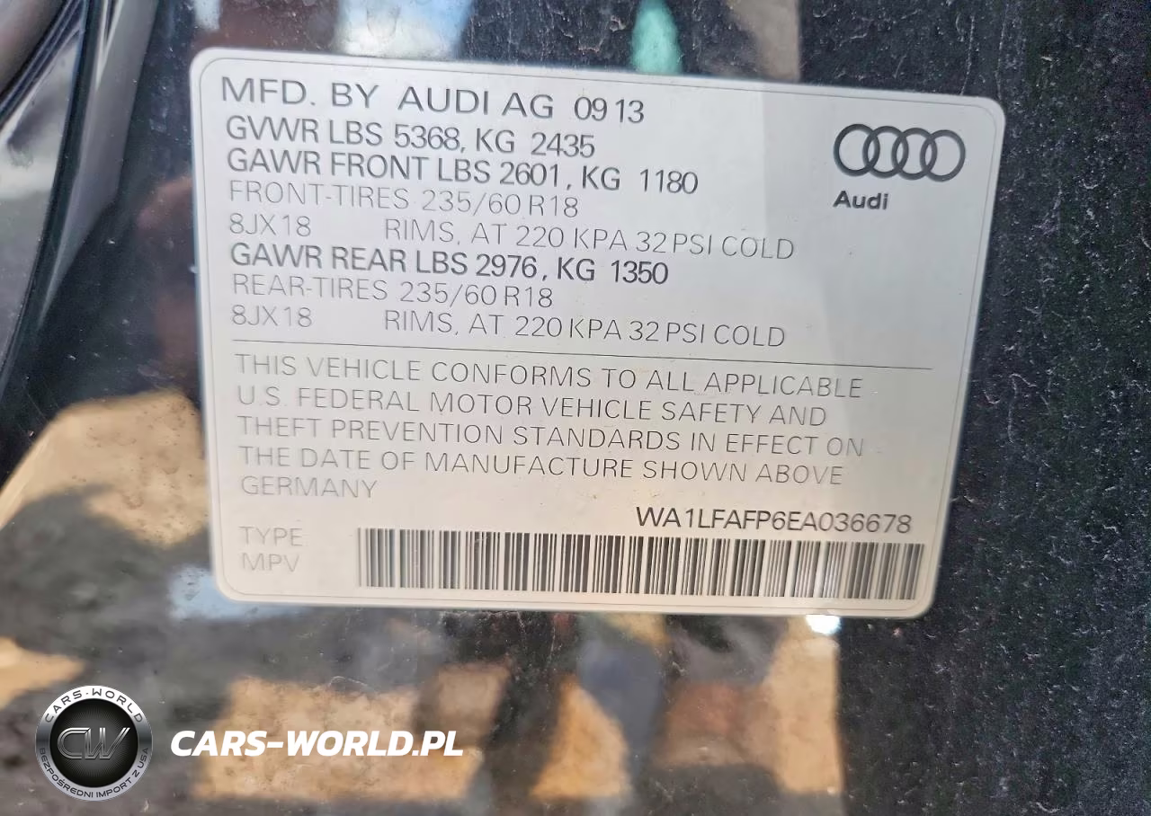 2014 Audi Q5 Premium Plus VIN:WA1LFAFP6EA036678 - 12