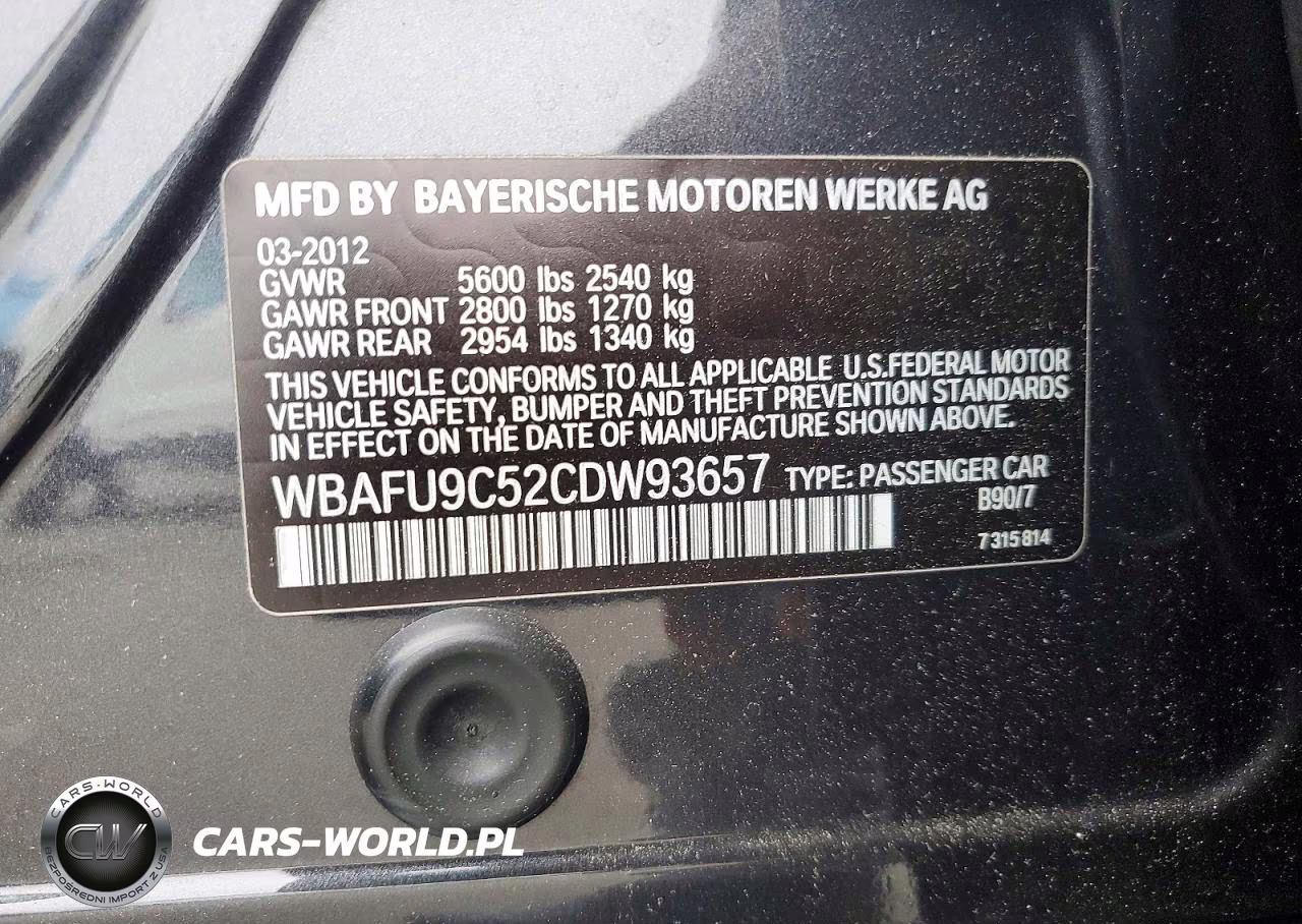 2012 BMW 550 Xi VIN:WBAFU9C52CDW93657 - 12
