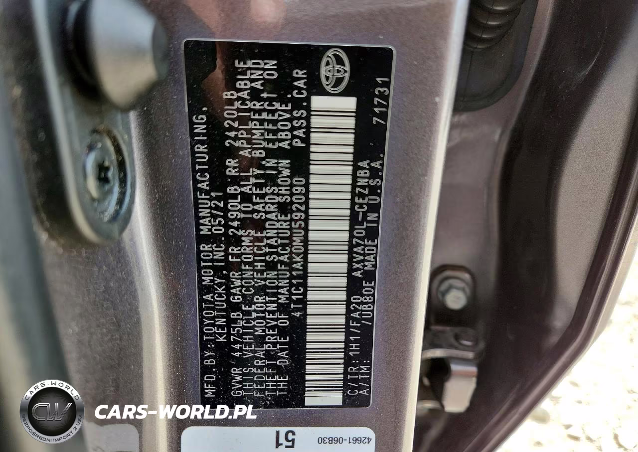 2021 Toyota Camry Le VIN:4T1C11AK0MU592090 - 12