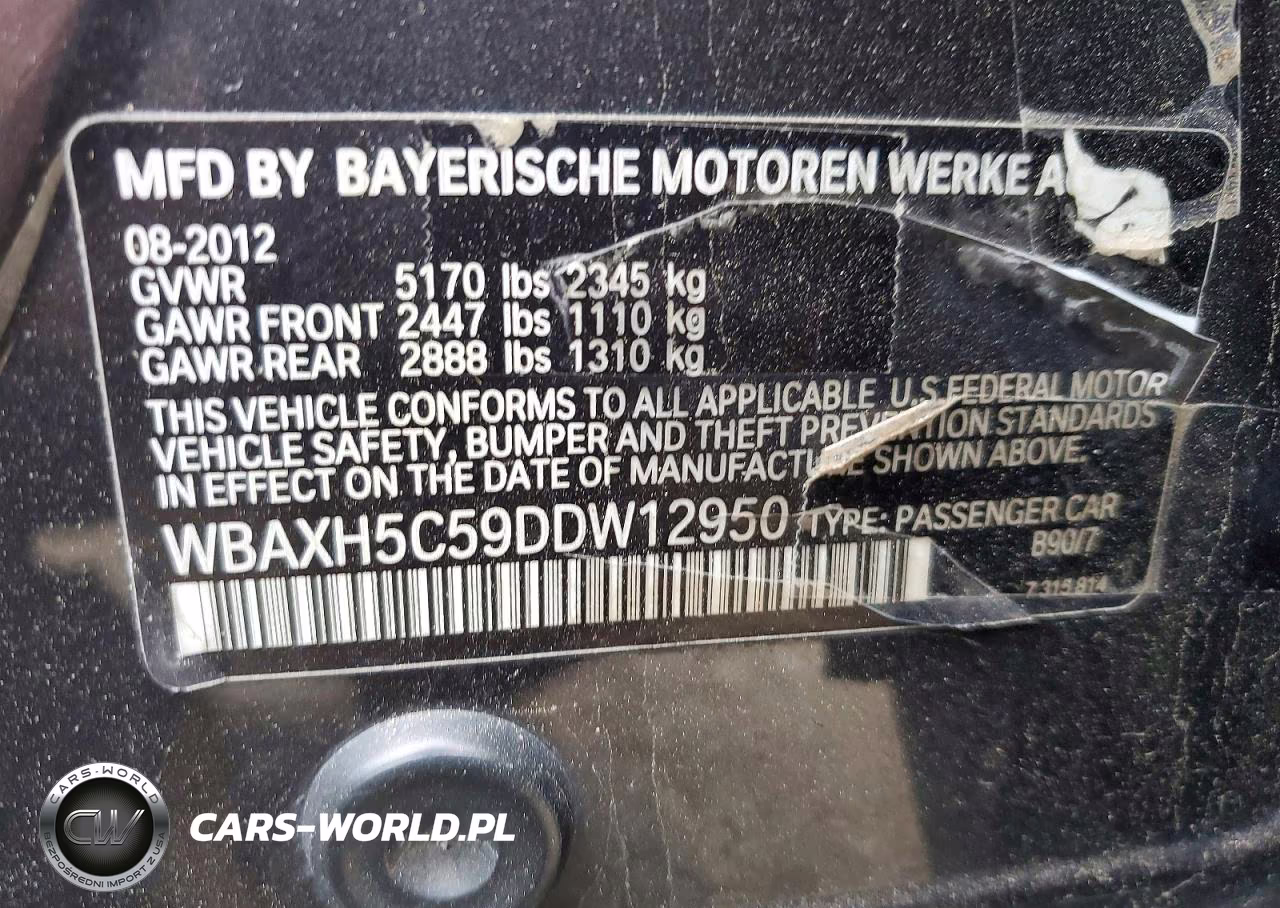 2013 BMW 528 Xi VIN:WBAXH5C59DDW12950 - 12