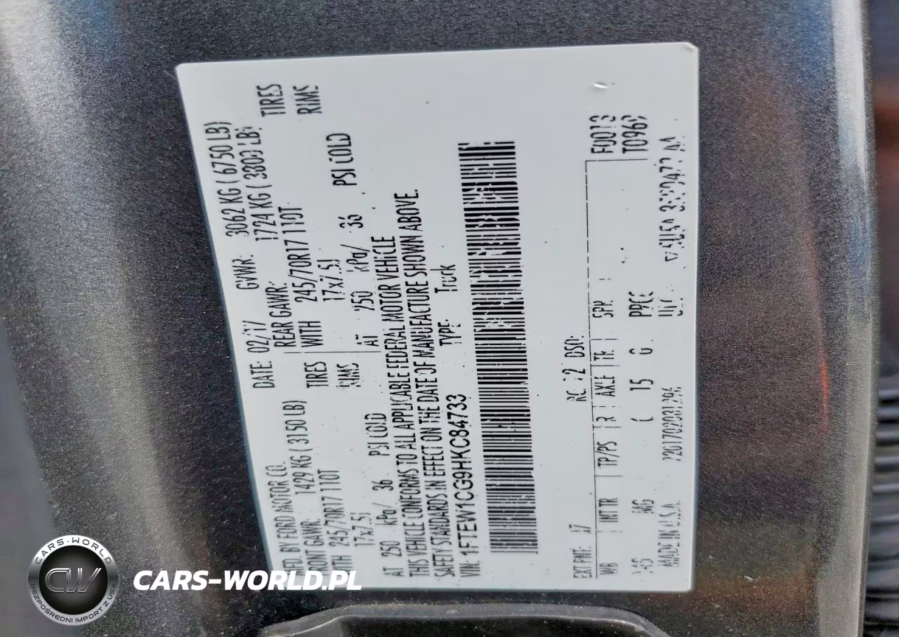 2017 Ford F150 Supercrew VIN:1FTEW1CG9HKC84733 - 12