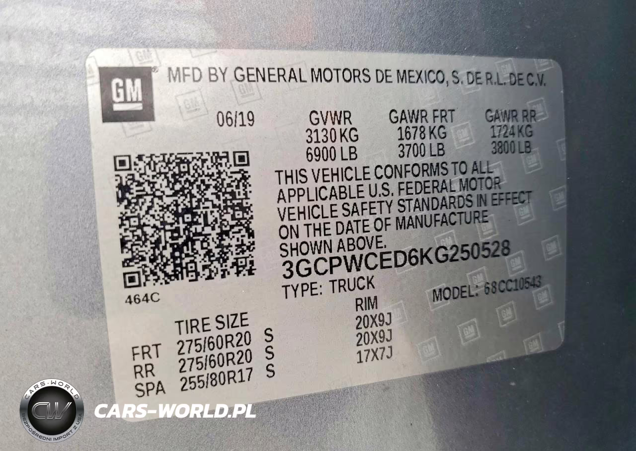 2019 Chevrolet Silverado C1500 Lt VIN:3GCPWCED6KG250528 - 12