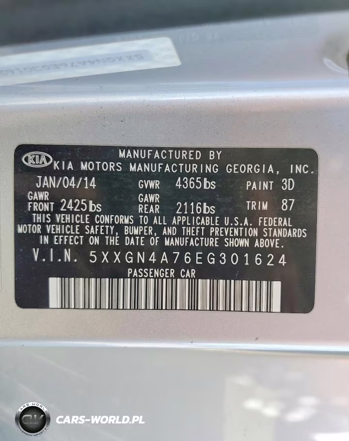 2014 Kia Optima Ex VIN:5XXGN4A76EG301624 - 12