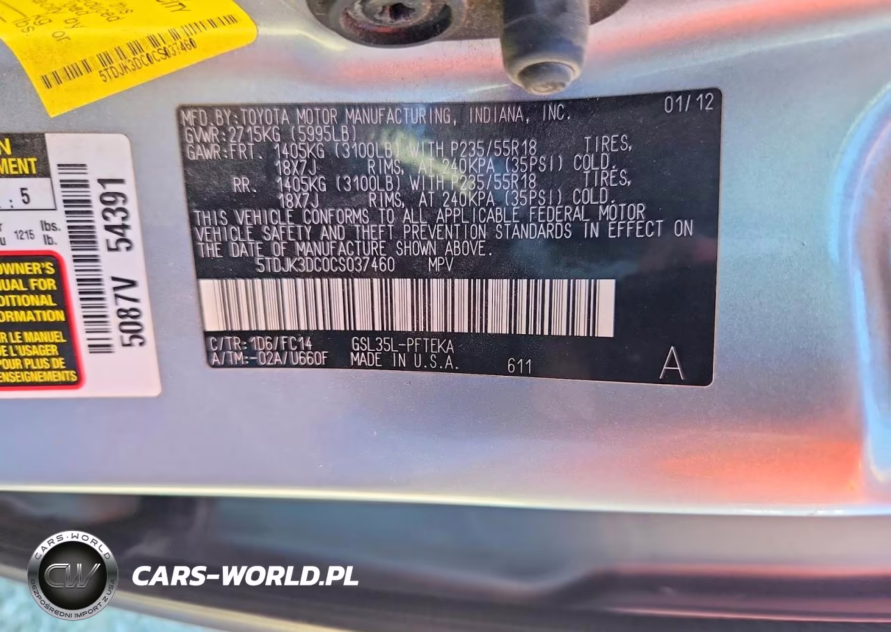 2012 Toyota Sienna Le VIN:5TDJK3DC0CS037460 - 14