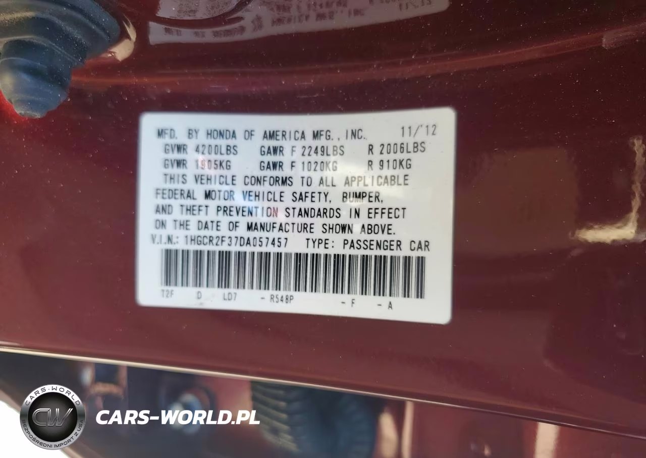 2020 Honda Accord Lx VIN:1HGCR2F37DA057457 - 12