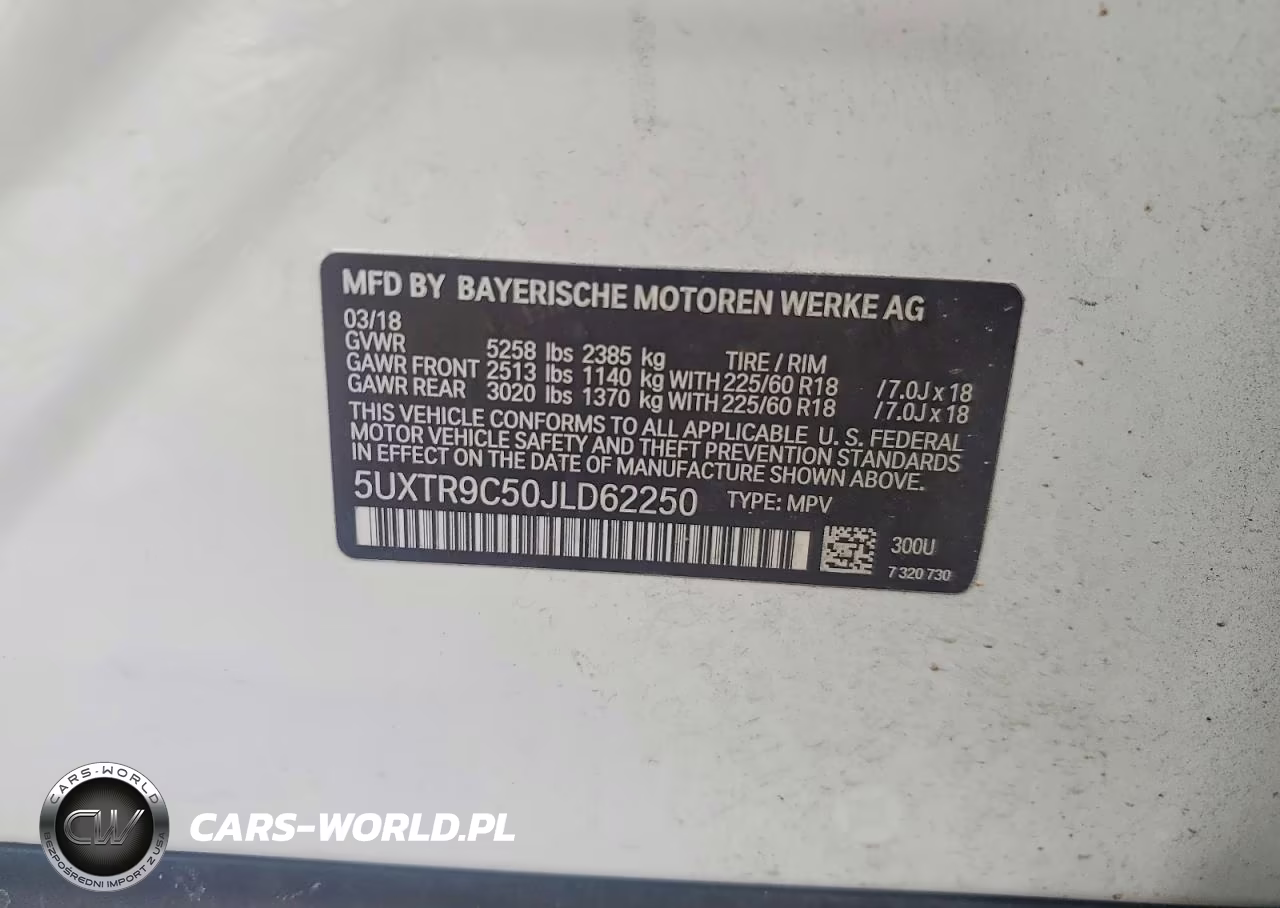 2018 BMW X3 xDrive30I VIN:5UXTR9C50JLD62250 - 12