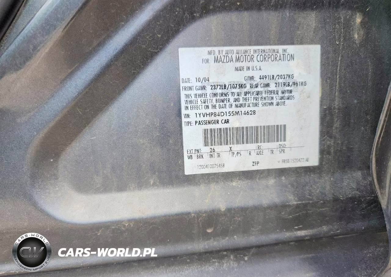 2005 Mazda 6 S VIN:1YVHP84D155M14628 - 12