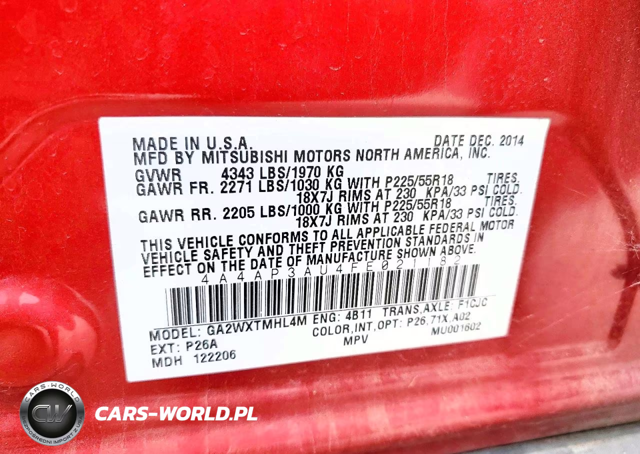 2015 Mitsubishi Outlander Sport Es VIN:4A4AP3AU4FE021182 - 12