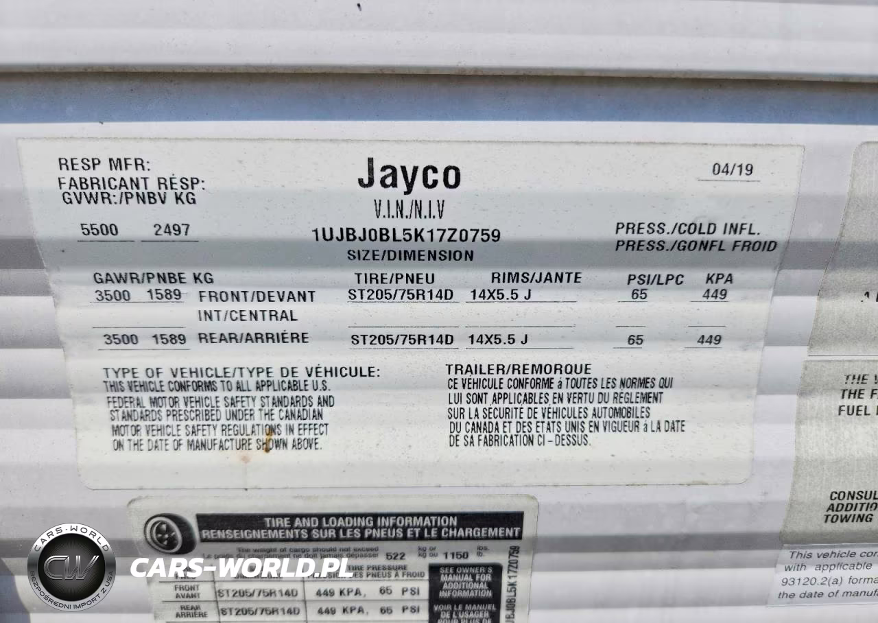 2019 Jayco Jay Flight Slx Camper VIN:1UJBJ0BL5K17Z0759 - 10